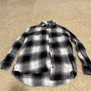 Old Navy Black and White Plaid Men's Shirt